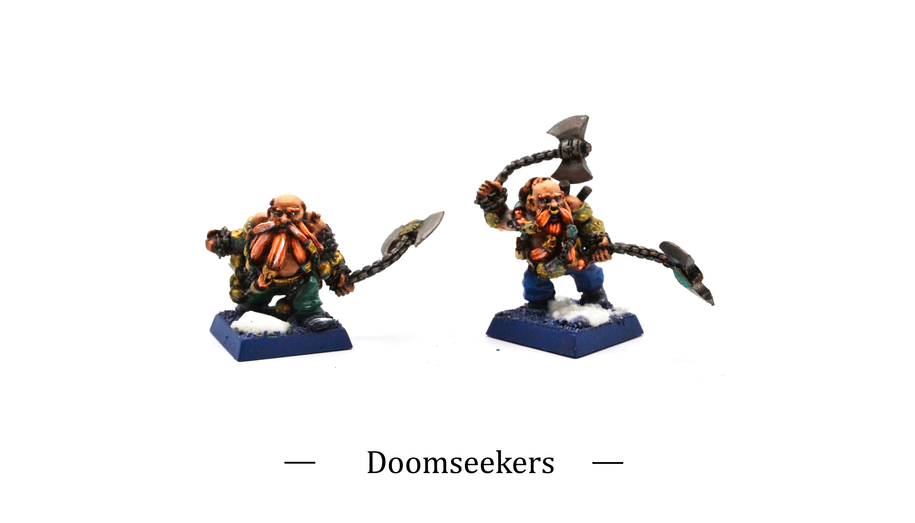 Warhammer Old World Dwarfen Mountain Holds Doomseekers miniatures painted by commission painter.